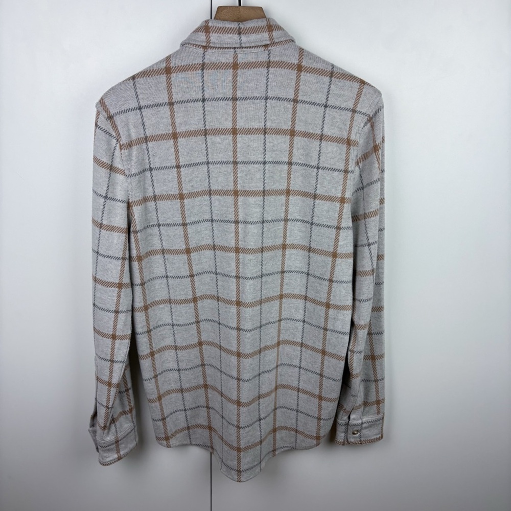 Faherty Legend Sweater Shirt Open Tundra Windowpane Plaid Flannel Small Mens - Picture 7 of 7